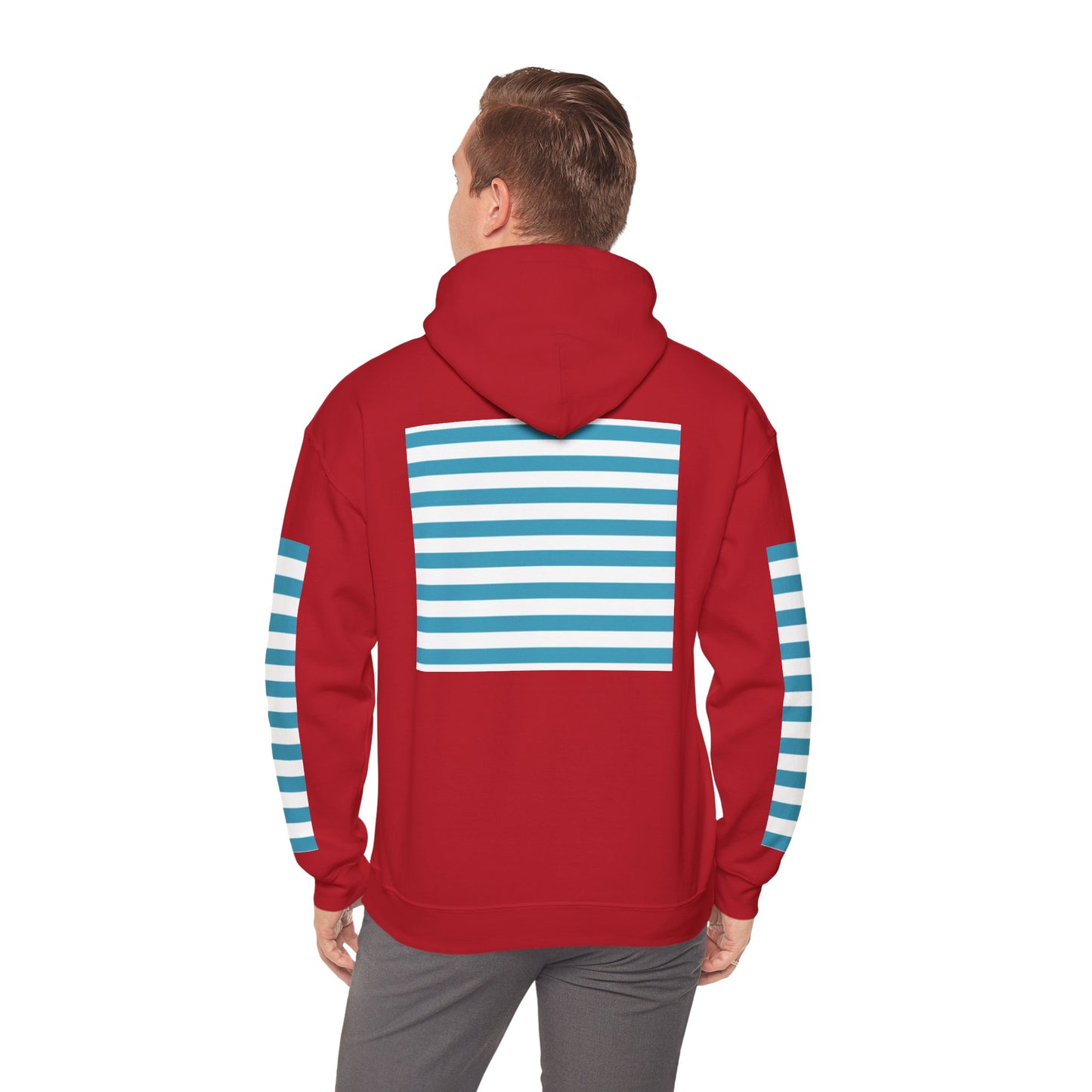 Unisex Striped Heavy Blend Hoodie - Cozy Fashion Statement