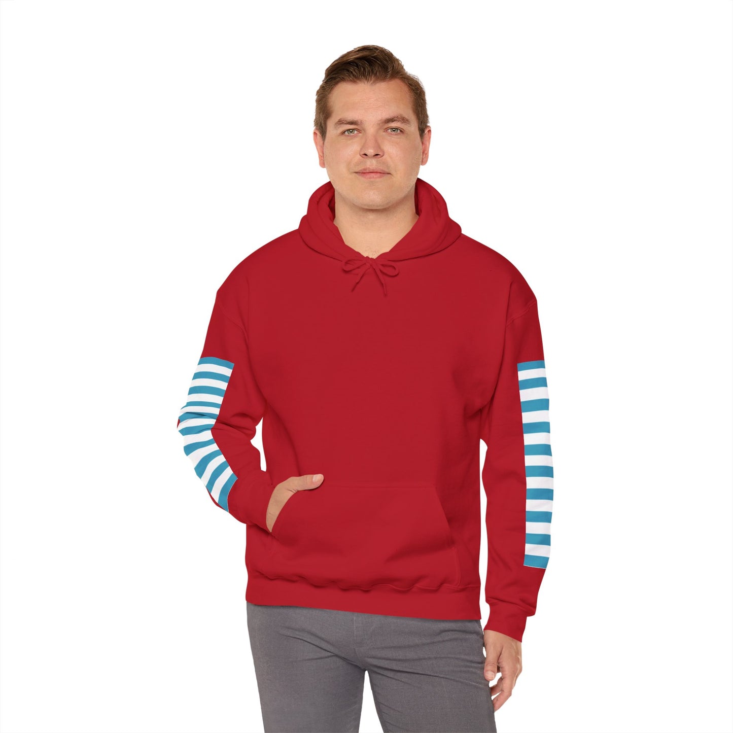 Unisex Striped Heavy Blend Hoodie - Cozy Fashion Statement