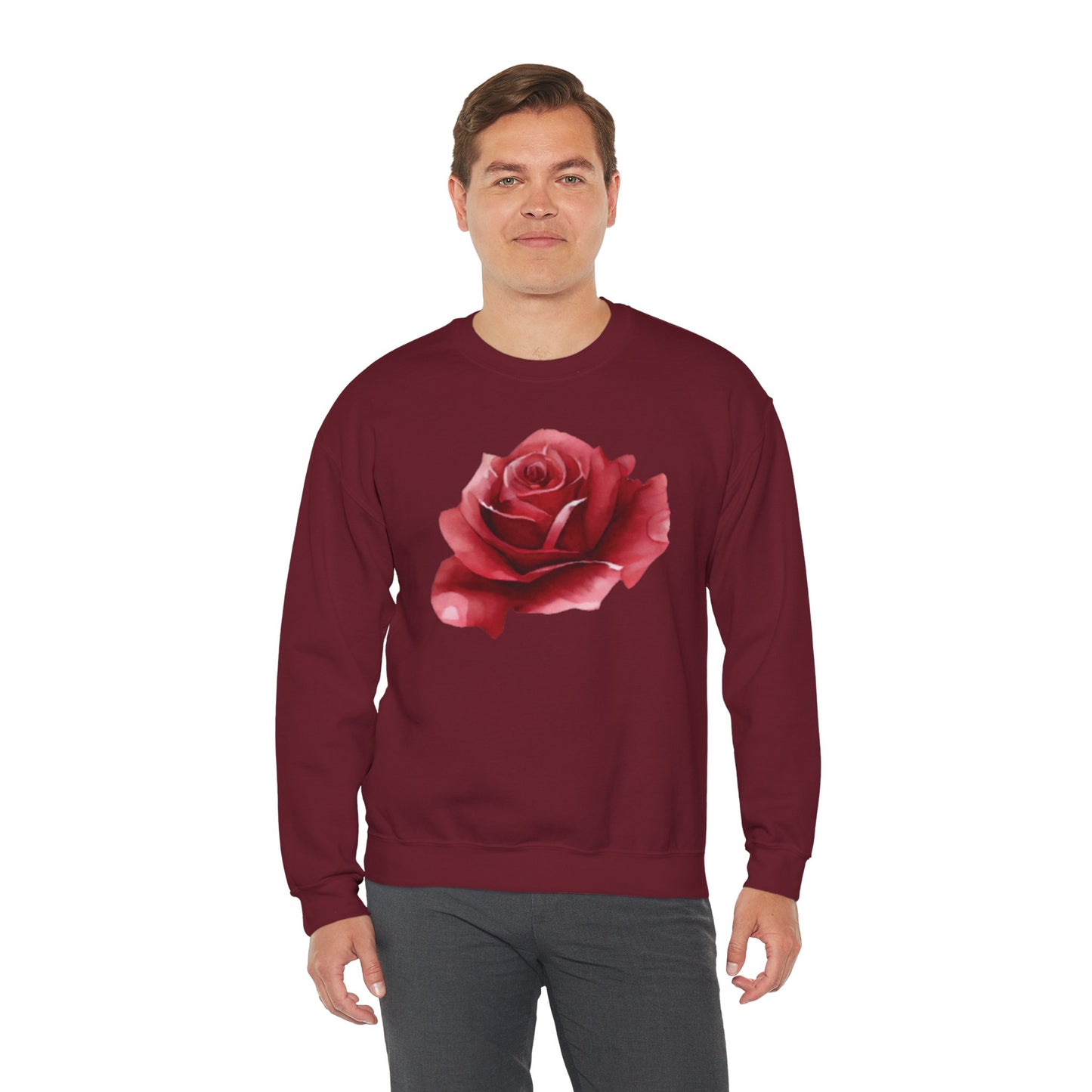 Romantic Rose Crewneck Sweatshirt for Cozy Casual Style