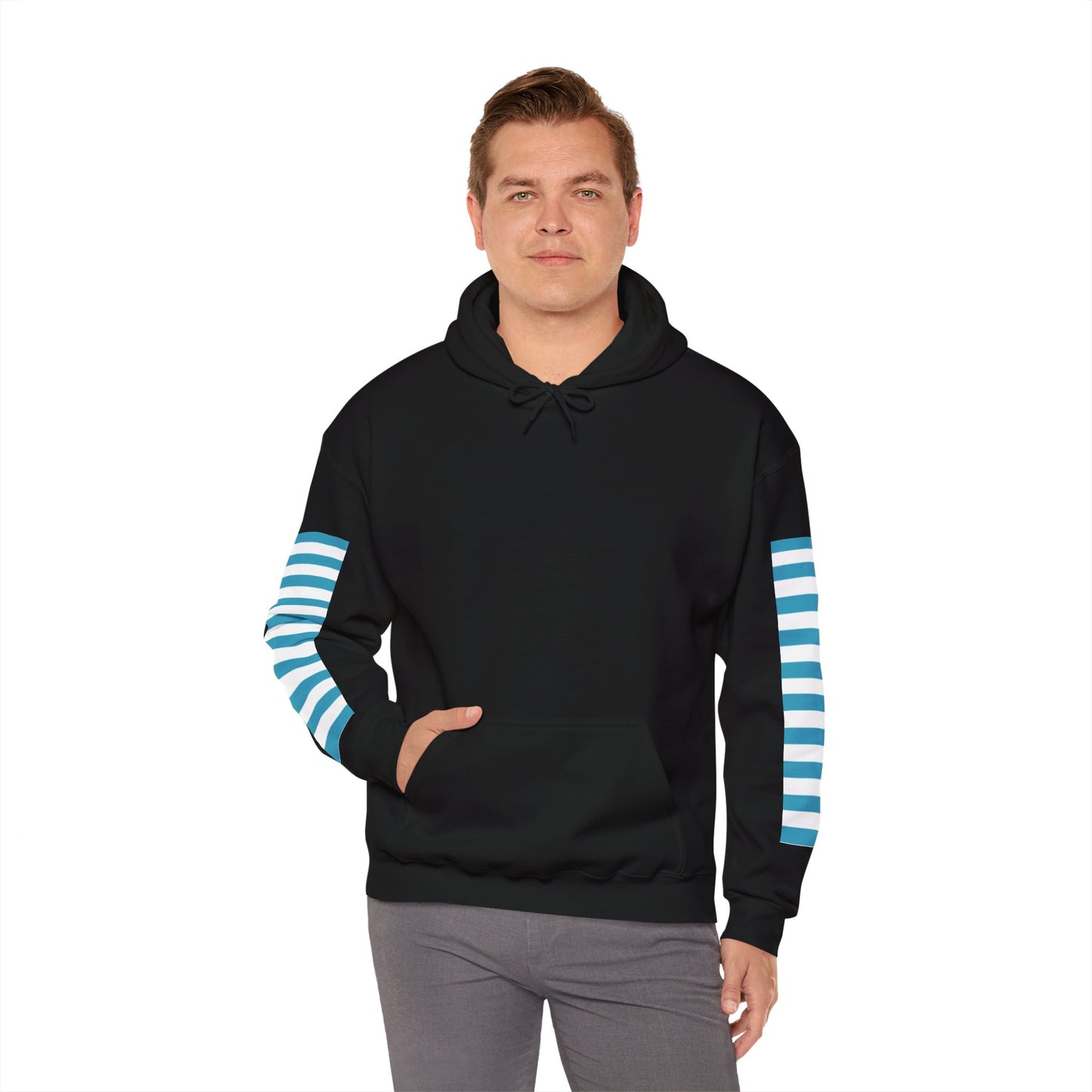 Unisex Striped Heavy Blend Hoodie - Cozy Fashion Statement