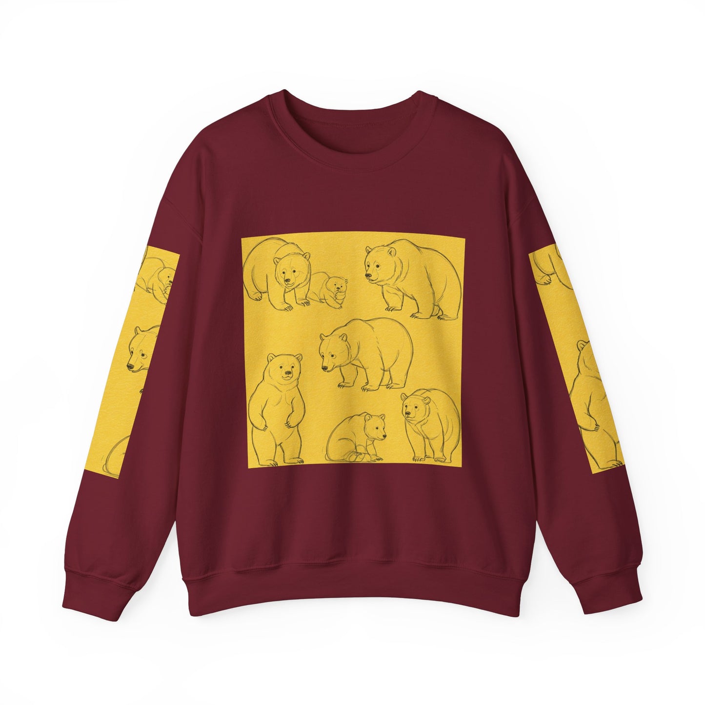 Cozy Bear Illustration Crewneck Sweatshirt - Unisex Heavy Blend