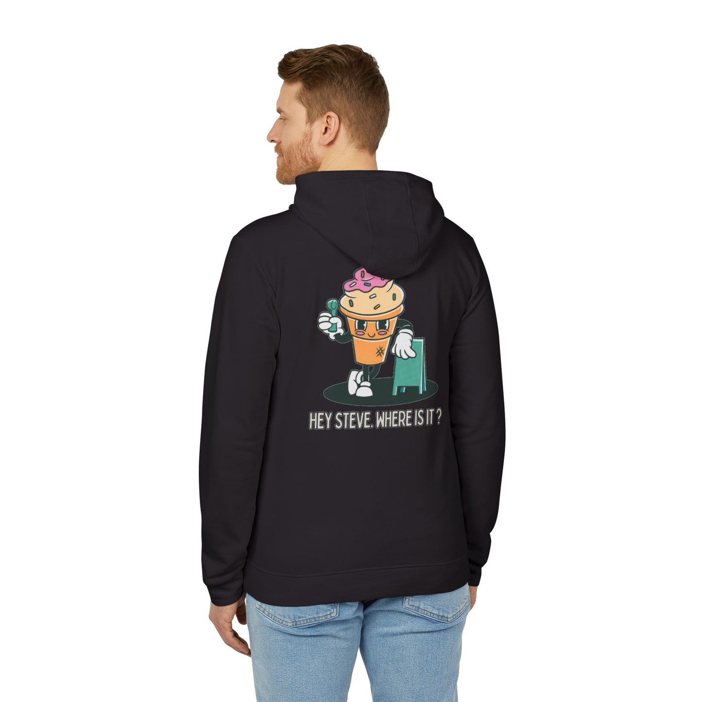 Fleece Hoodie with Funny Ice Cream Design
