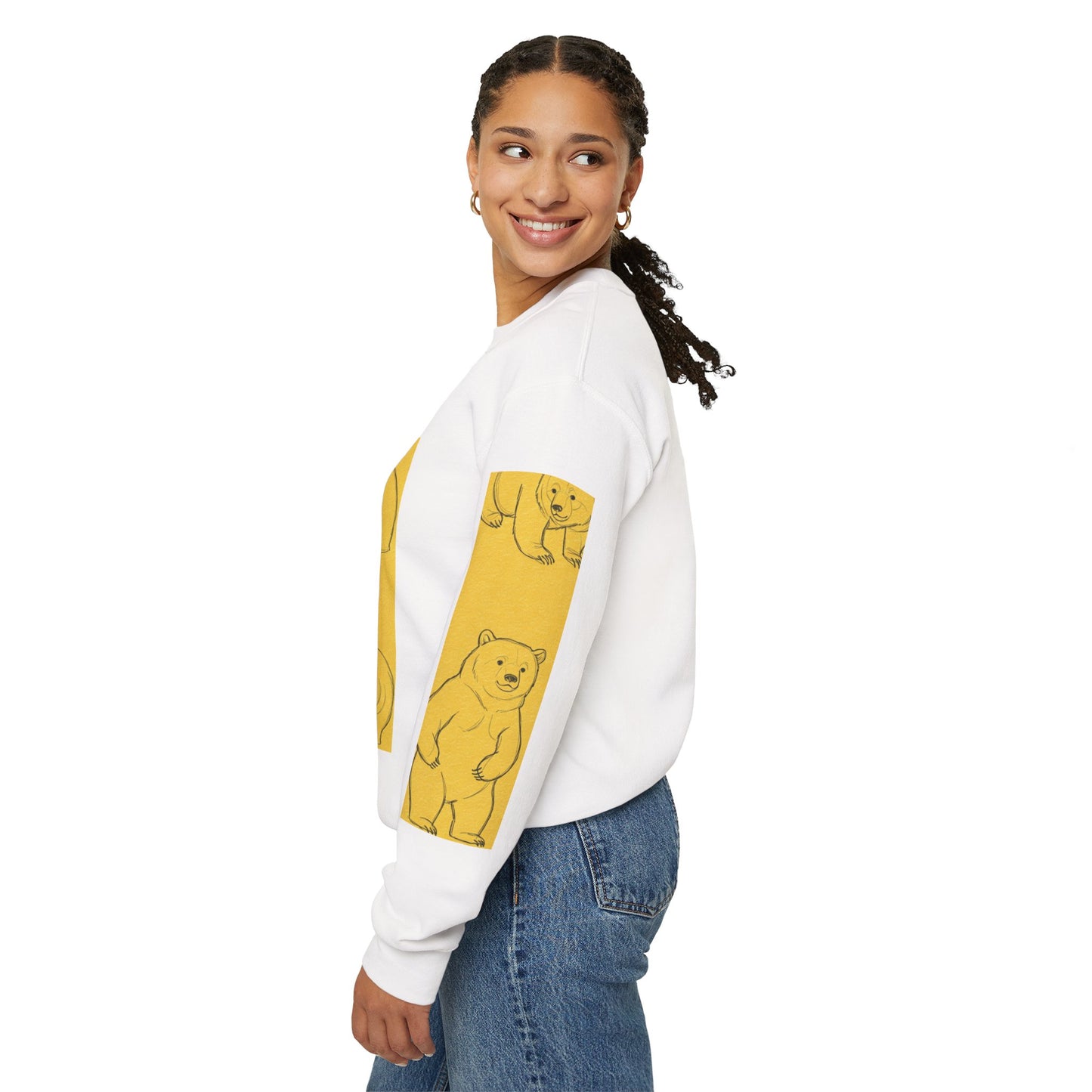 Cozy Bear Illustration Crewneck Sweatshirt - Unisex Heavy Blend