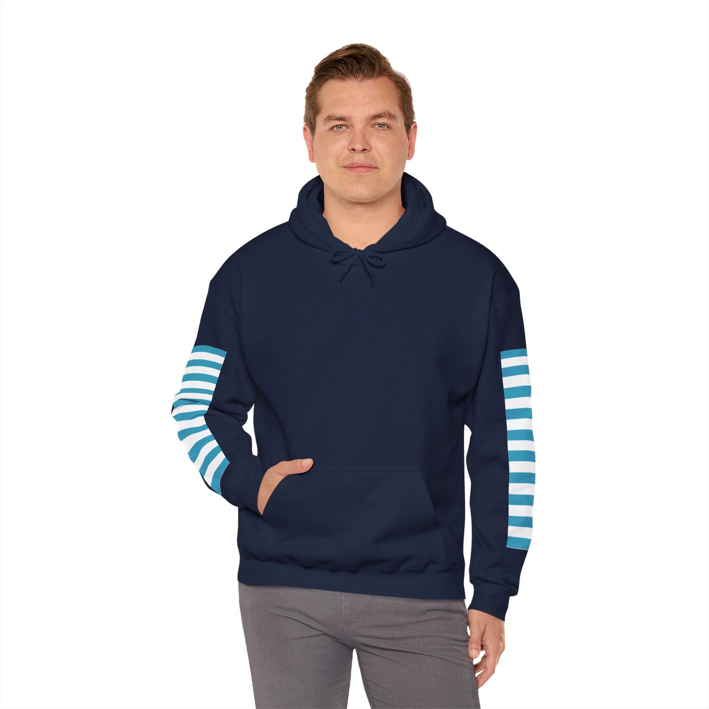 Unisex Striped Heavy Blend Hoodie - Cozy Fashion Statement