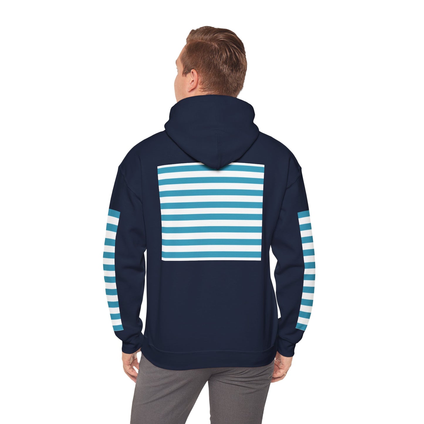 Unisex Striped Heavy Blend Hoodie - Cozy Fashion Statement