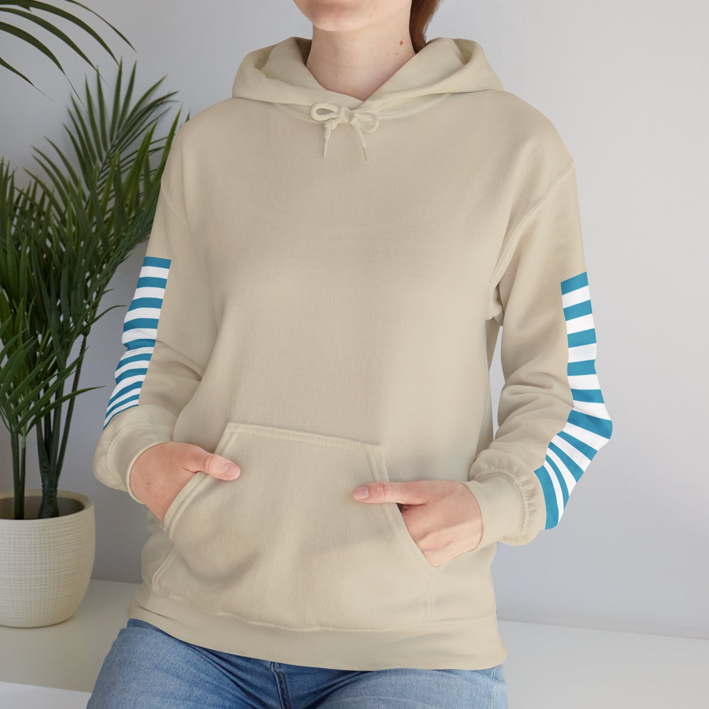 Unisex Striped Heavy Blend Hoodie - Cozy Fashion Statement