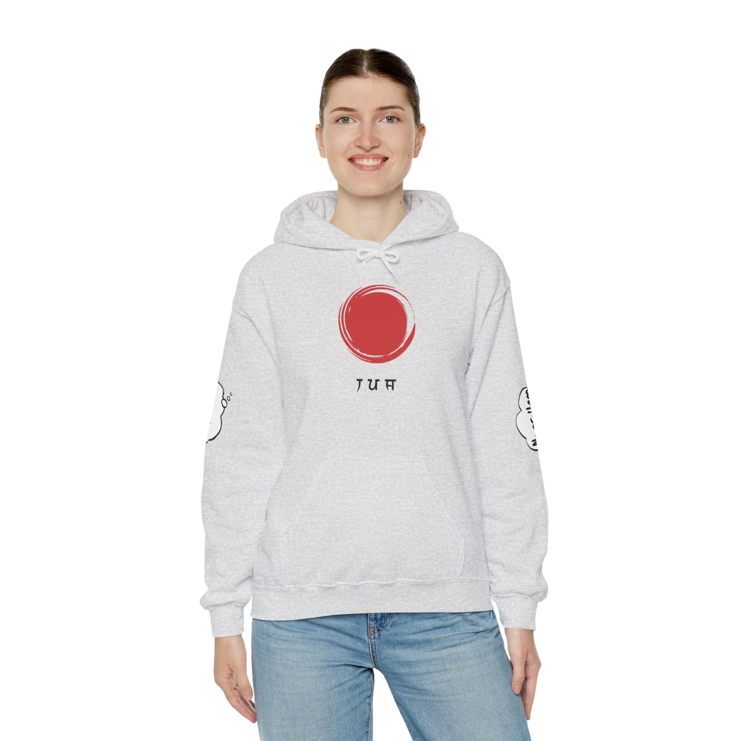 Japanese-Inspired Unisex Heavy Blend™ Hoodie - Minimalist Cloud & Circle Design