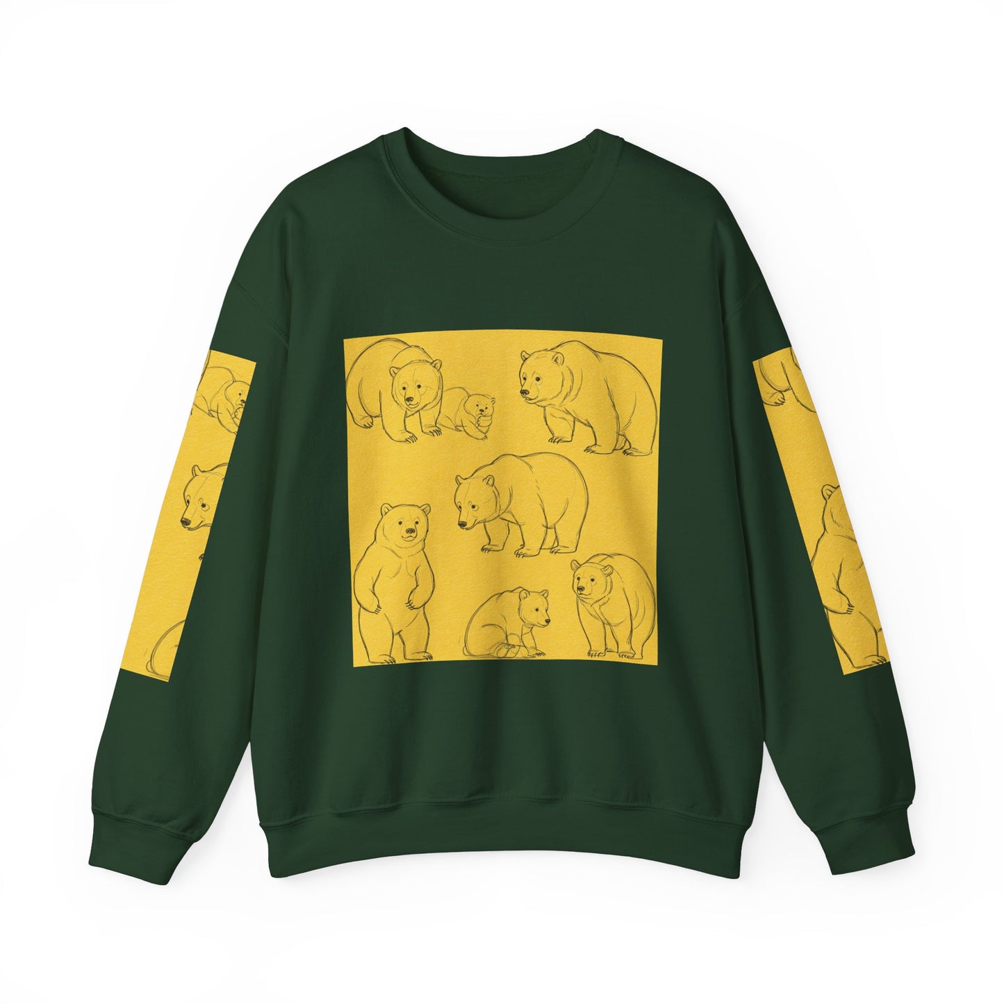 Cozy Bear Illustration Crewneck Sweatshirt - Unisex Heavy Blend