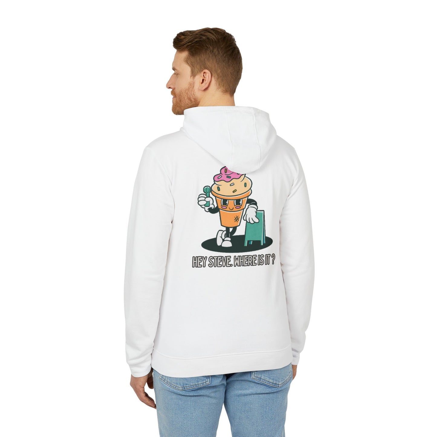 Fleece Hoodie with Funny Ice Cream Design