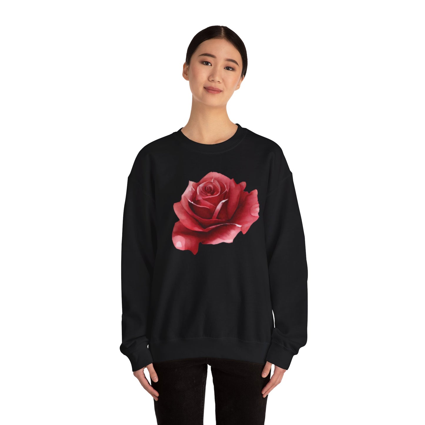 Romantic Rose Crewneck Sweatshirt for Cozy Casual Style