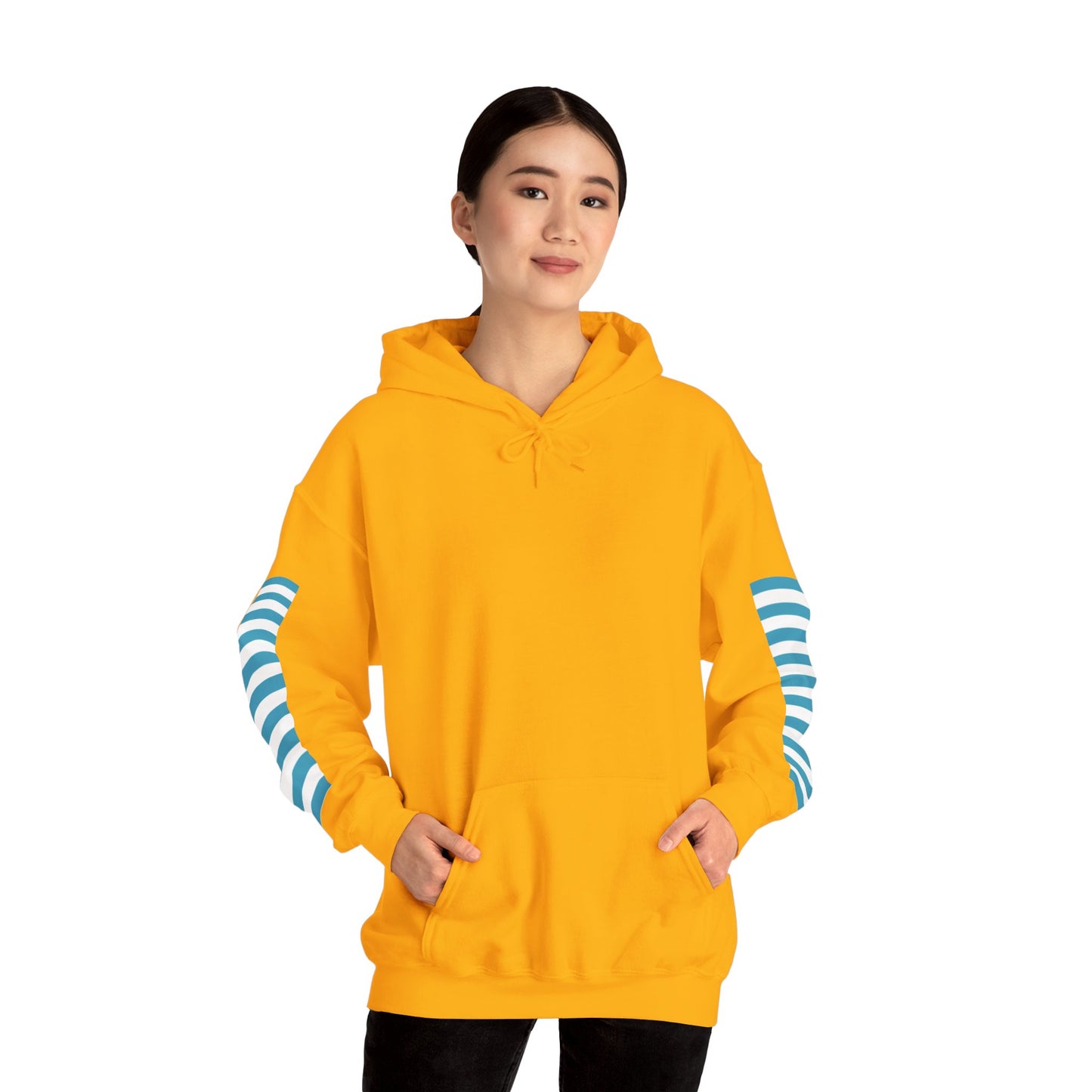 Unisex Striped Heavy Blend Hoodie - Cozy Fashion Statement