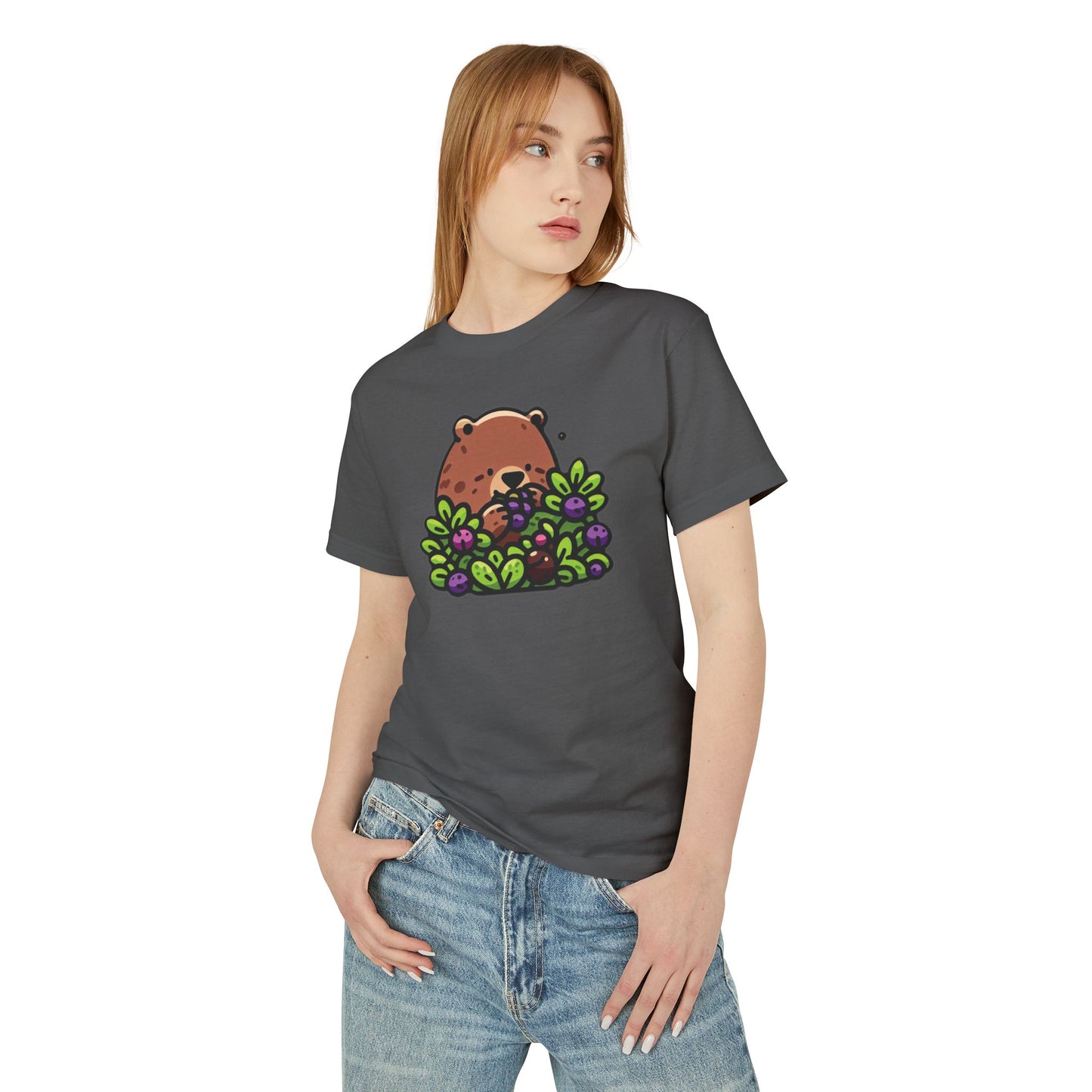 Cute Bear Among Flowers Tee, Graphic T-Shirt, Unisex Cotton Tee, Nature Lovers Gift, Casual Outfit, Summer Style