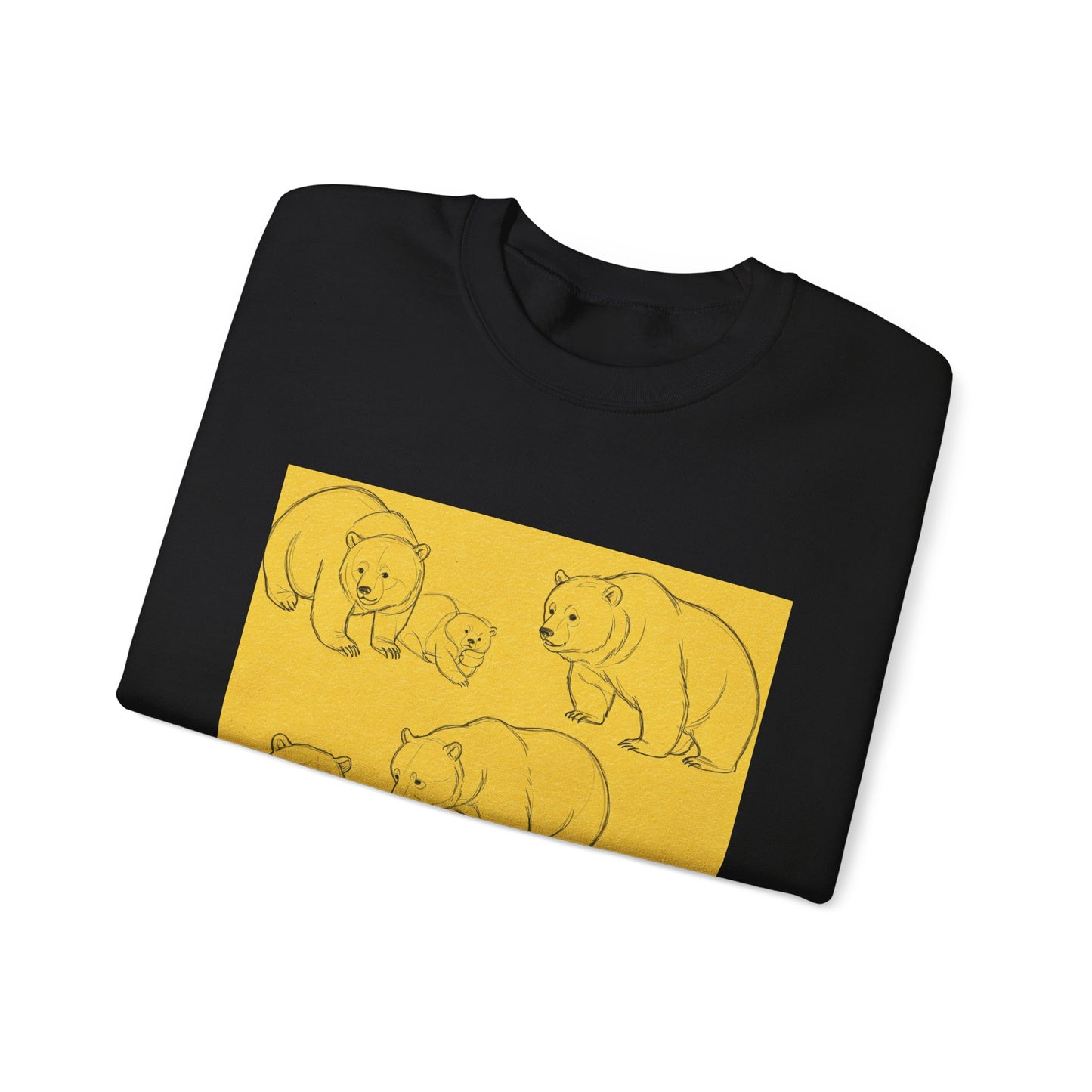 Cozy Bear Illustration Crewneck Sweatshirt - Unisex Heavy Blend