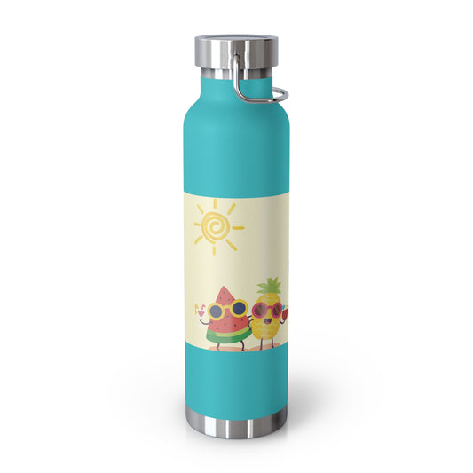Tropical Fun Insulated Bottle - 22oz, Summer Vibes with Cute Fruit Characters