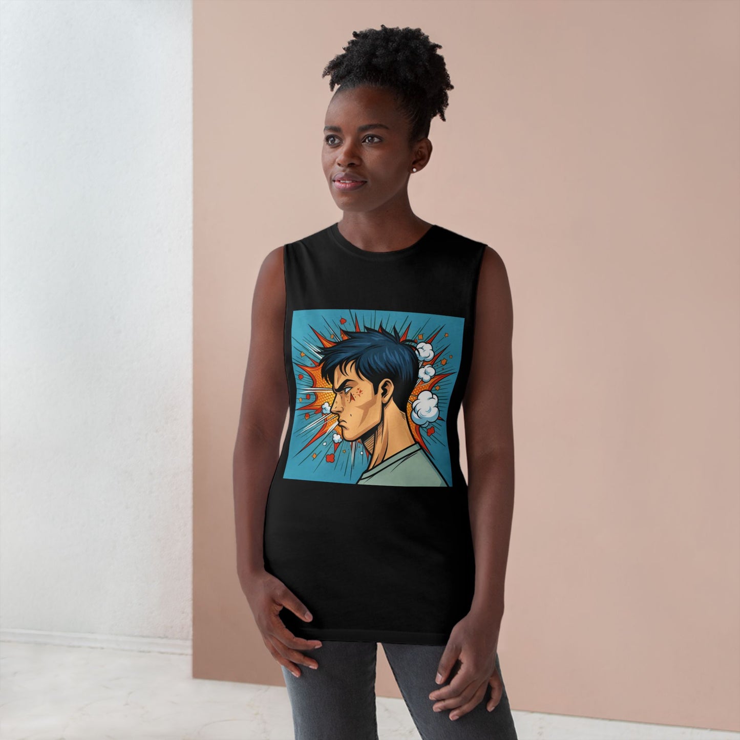 Unisex Comic Explosion Tank Top - Graphic Tee for Casual Style