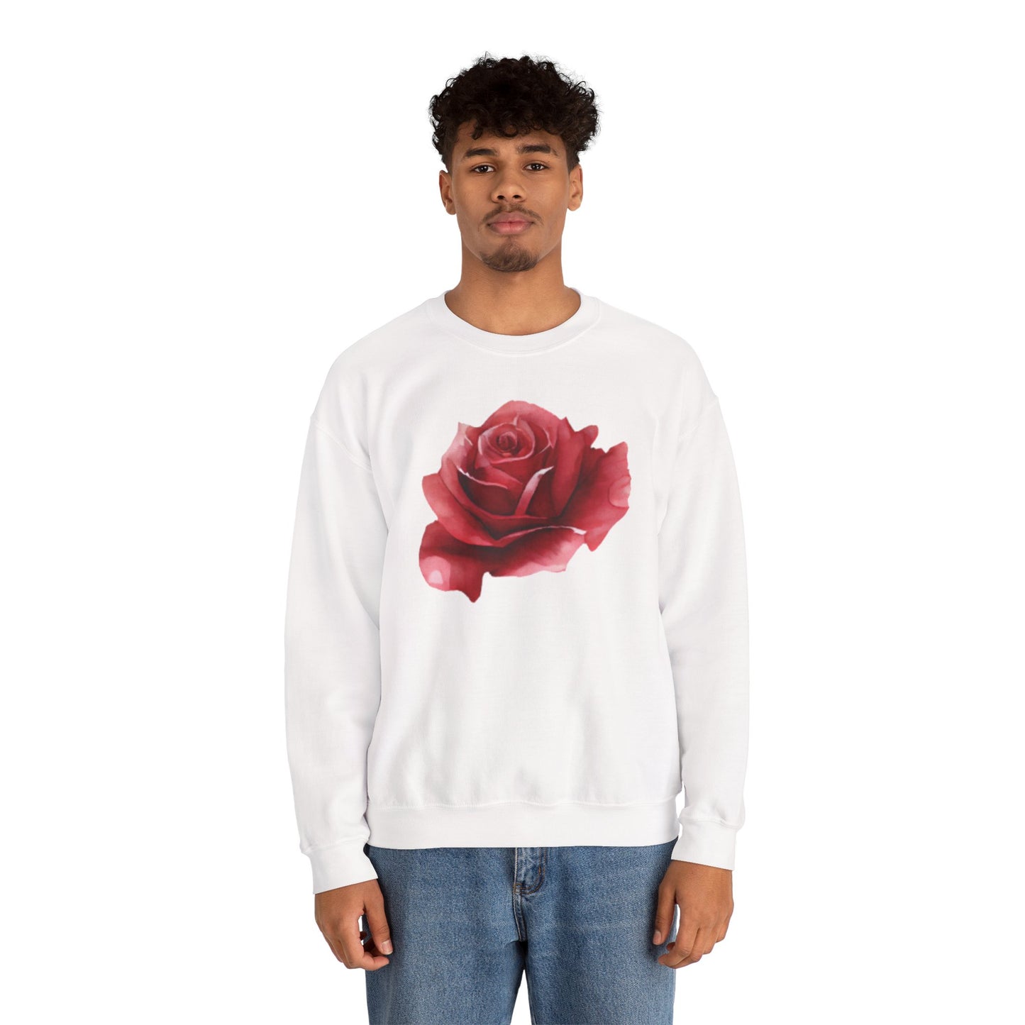 Romantic Rose Crewneck Sweatshirt for Cozy Casual Style