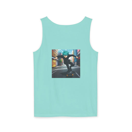 Skateboarding Spirit Tank Top, Summer Casual Wear, Skate Style Shirt, Beach Day Apparel, Gift for Him, Unisex Fashion