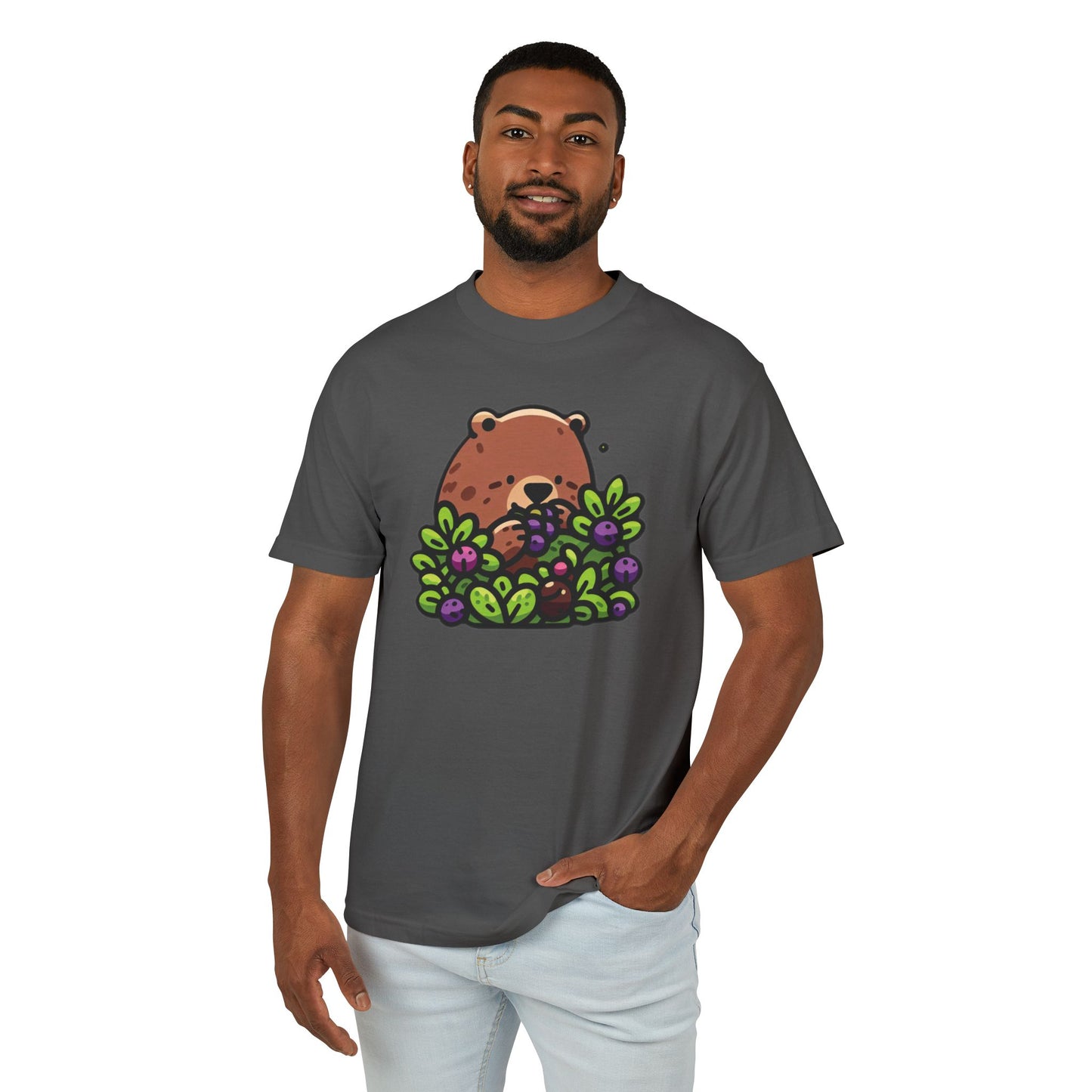Cute Bear Among Flowers Tee, Graphic T-Shirt, Unisex Cotton Tee, Nature Lovers Gift, Casual Outfit, Summer Style