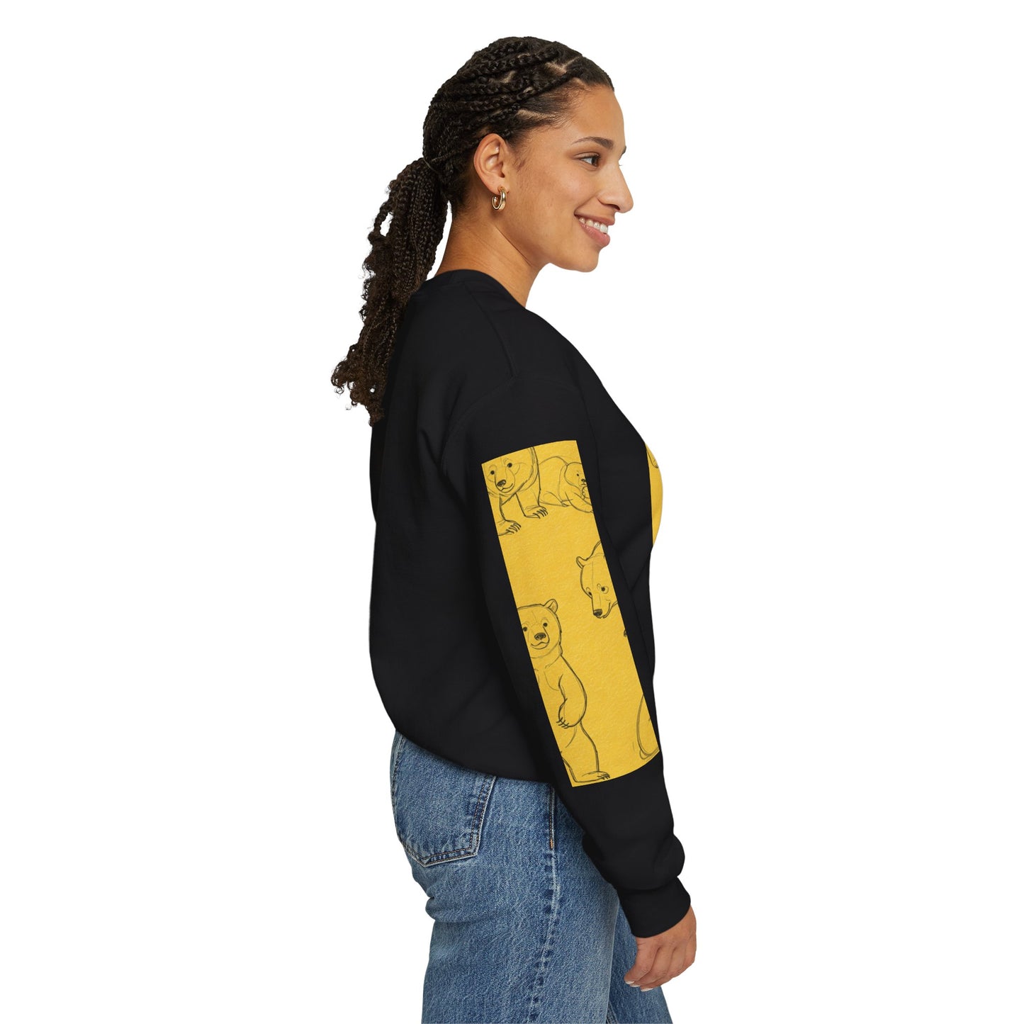 Cozy Bear Illustration Crewneck Sweatshirt - Unisex Heavy Blend