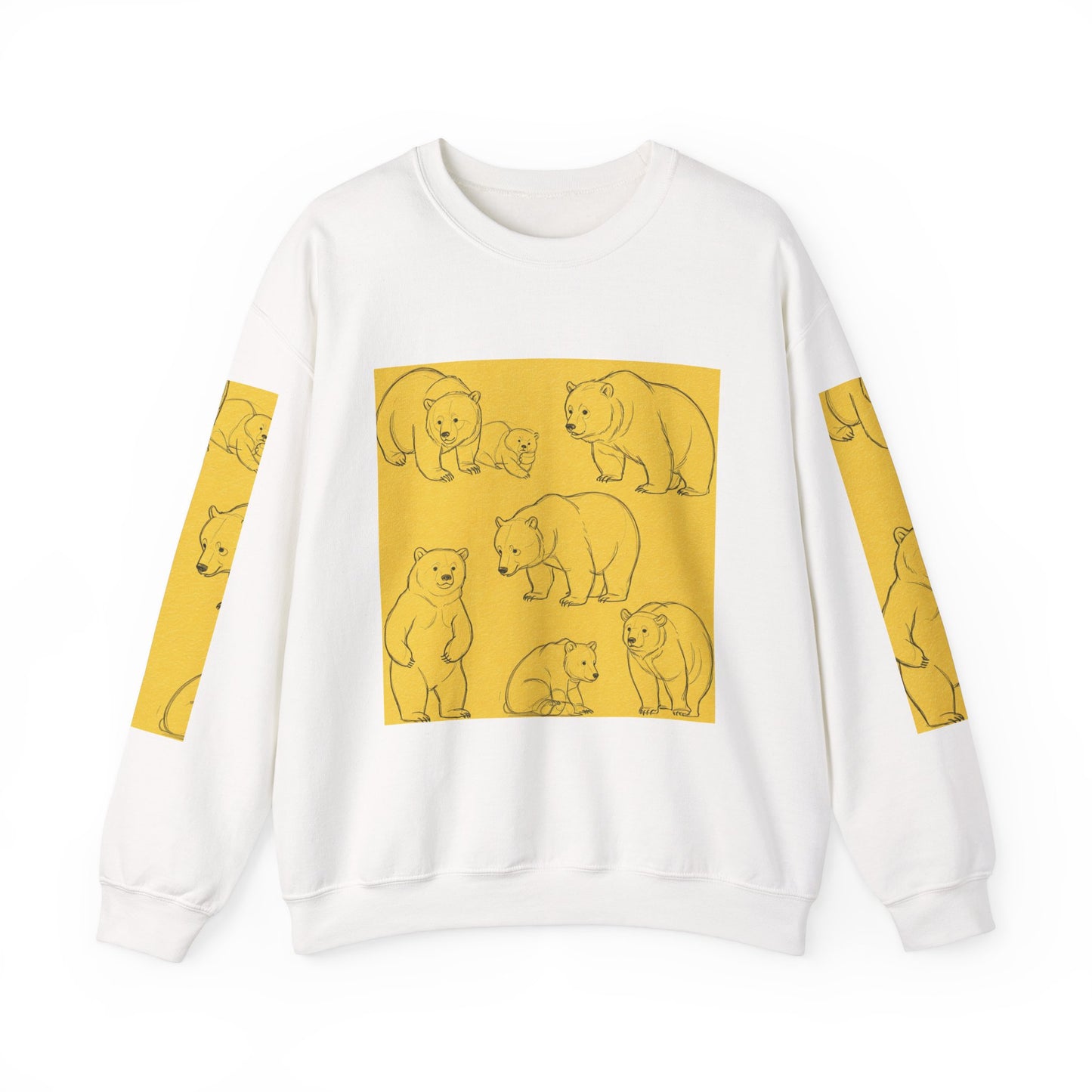 Cozy Bear Illustration Crewneck Sweatshirt - Unisex Heavy Blend