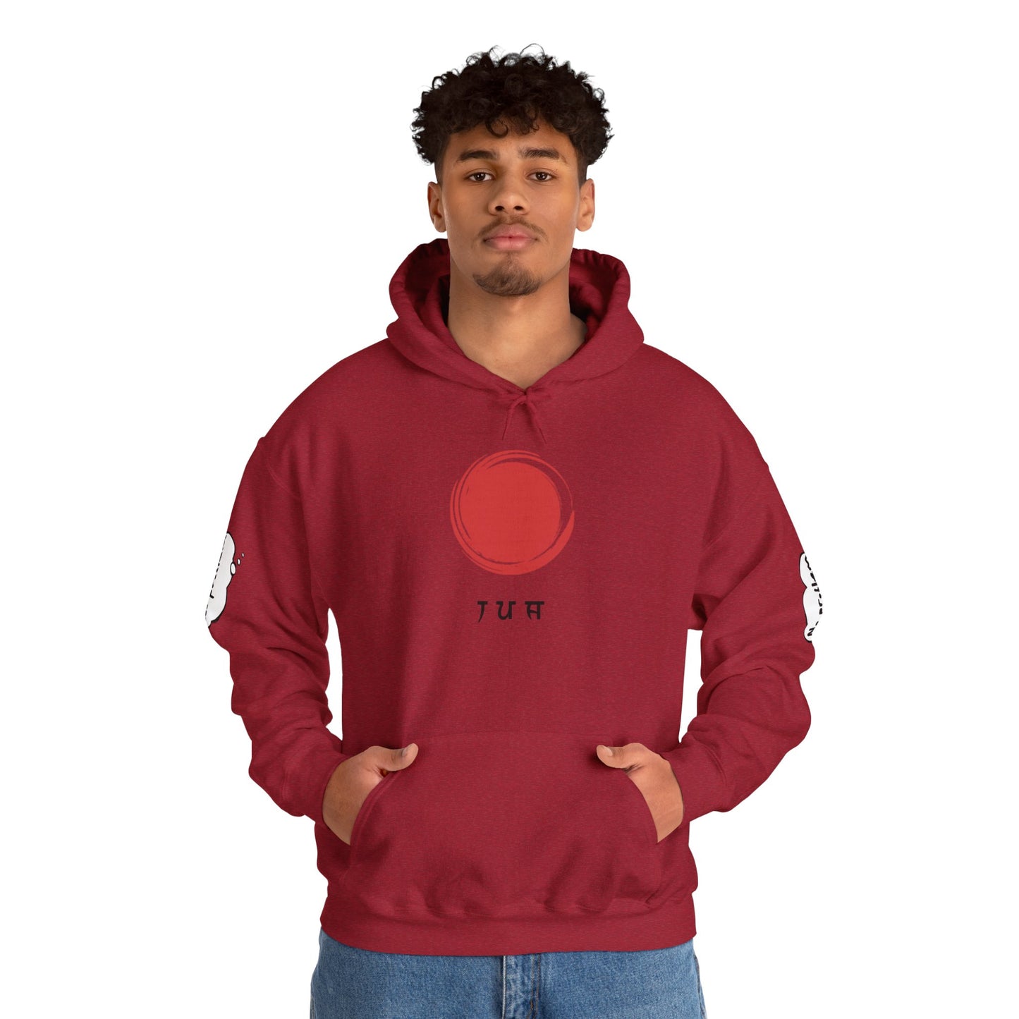 Japanese-Inspired Unisex Heavy Blend™ Hoodie - Minimalist Cloud & Circle Design