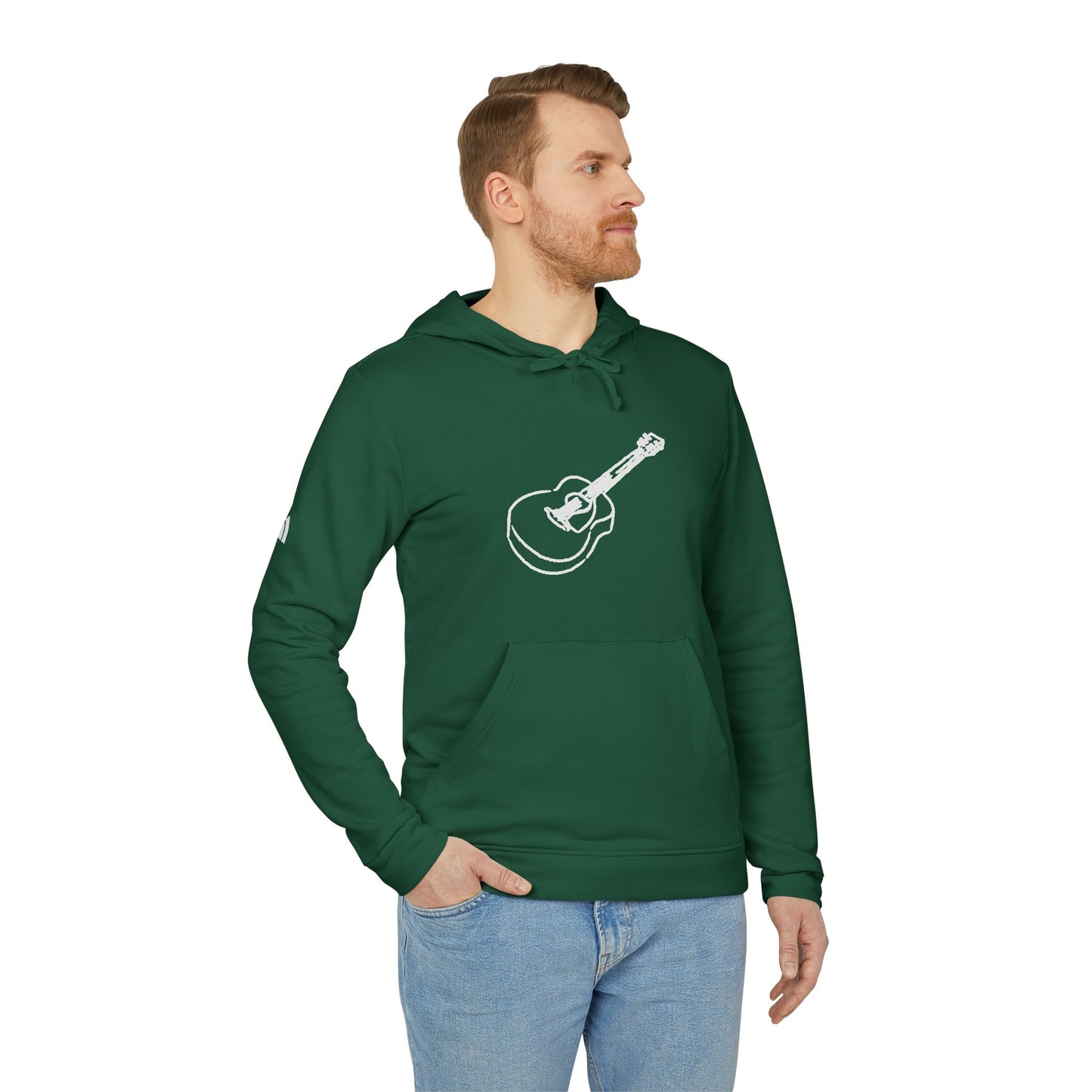 Fleece Hoodie with Guitar Design