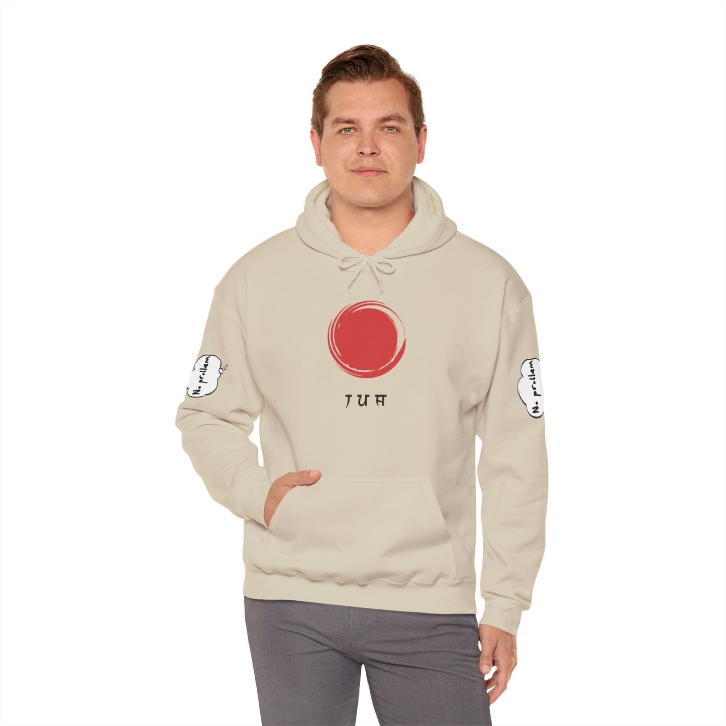 Japanese-Inspired Unisex Heavy Blend™ Hoodie - Minimalist Cloud & Circle Design